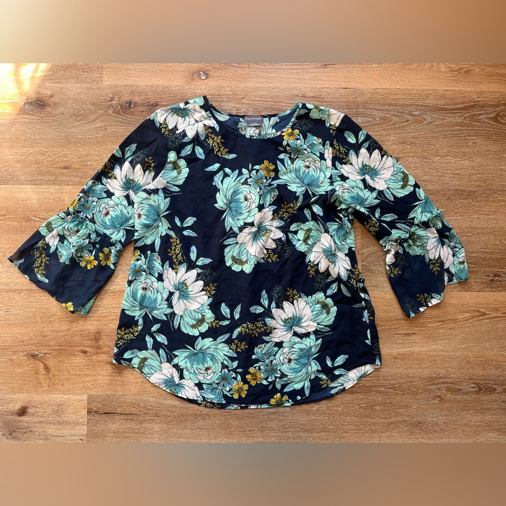 Van Heusen Floral Print Women's Blouse Size Large